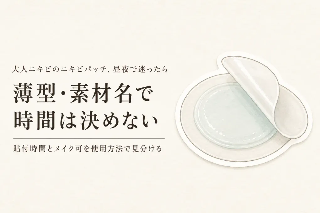 ニキビパッチのハイドロコロイドは夜用？薄型は日中？貼る時間の見分け方